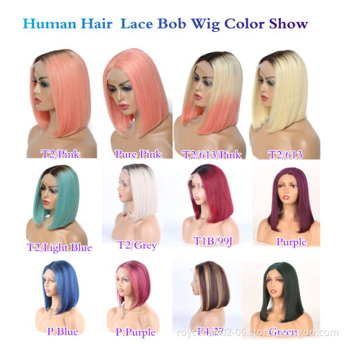 Ombre Grey Lace Bob Wigs 100% Human Hair, Brazilian Remy Hair Grey Color Lace Frontal Wig, Silver Grey Human Hair Lace Wigs